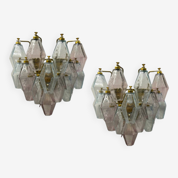 Murano Glass Polygon Sconces Set of 2