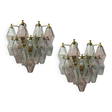 Murano Glass Polygon Sconces Set of 2