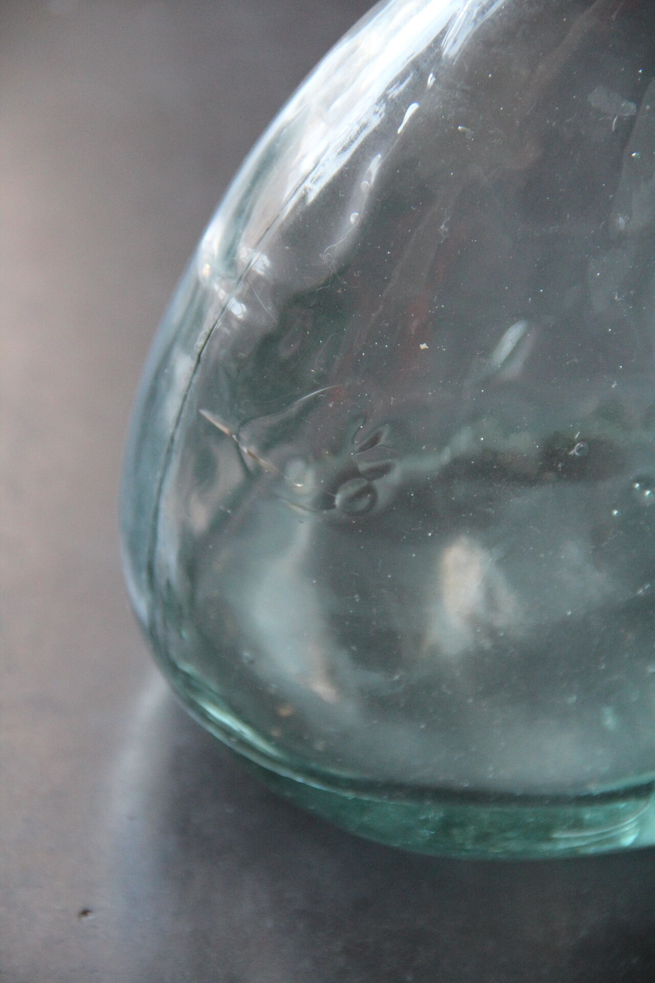 Old blown glass bottle