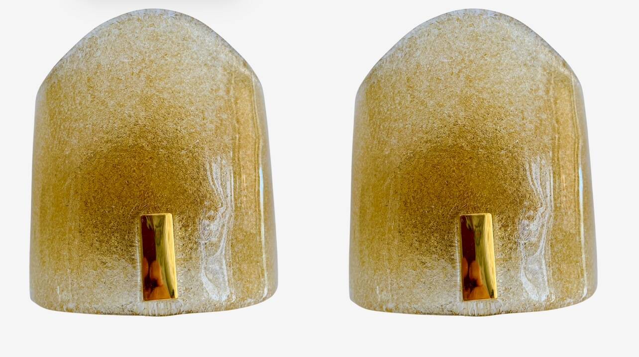 Murano Due pair of appliques with gold inlay, Italy 1990.