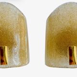 Murano Due pair of appliques with gold inlay, Italy 1990.