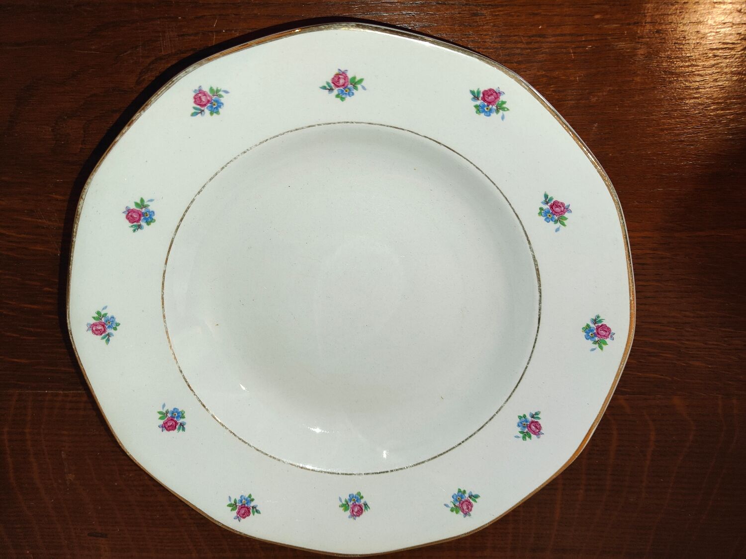 Old service 28 pieces porcelain KG Keller and Guérin Lunéville France decorated with flowers Rosita XIXth Century