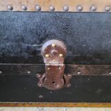 Old cabin trunk, suitcase. height 103cm