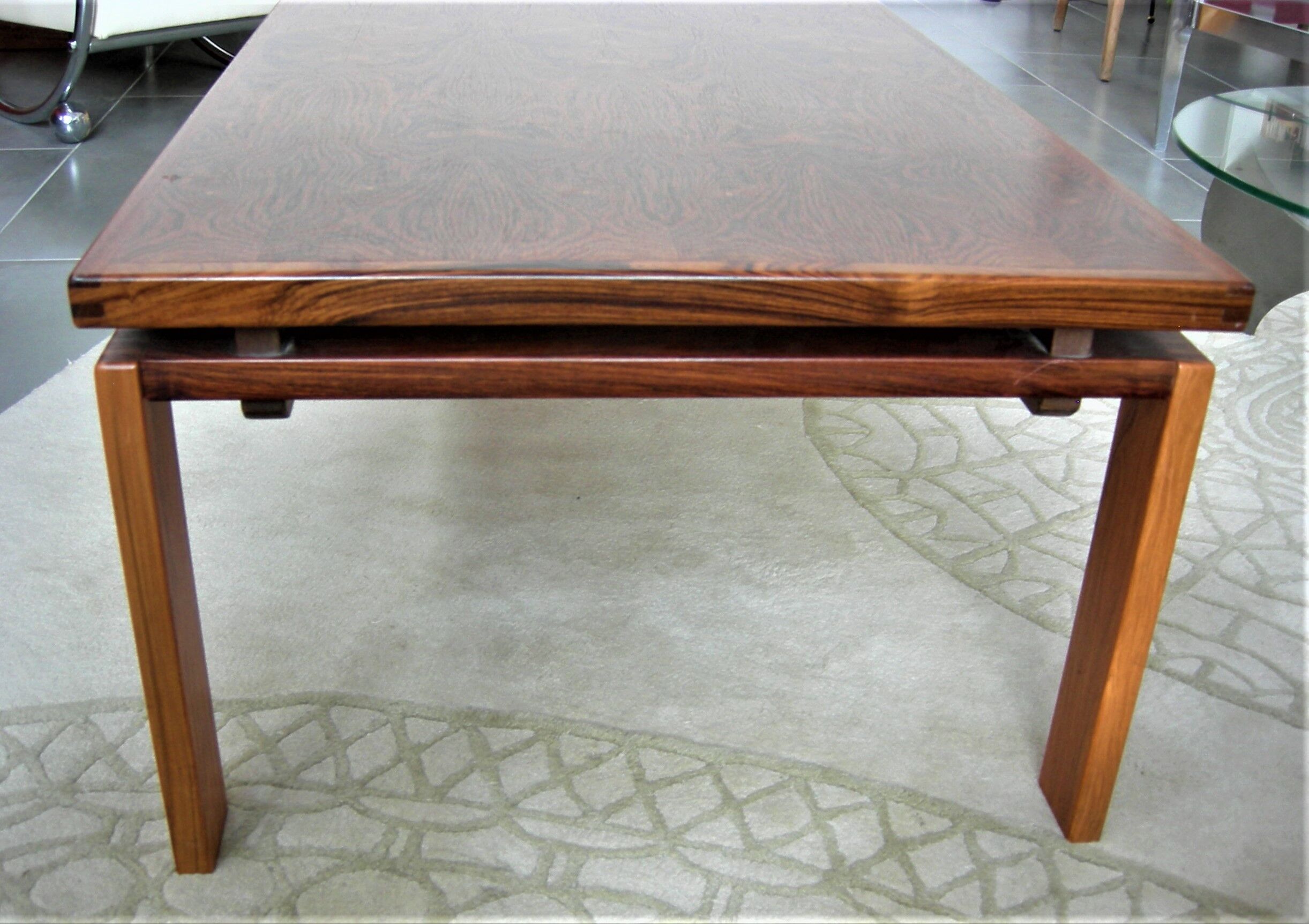 Scandinavian coffee table in Rio rosewood stamped Trioh