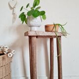 Wooden stool - wooden harness workshop look brutalist