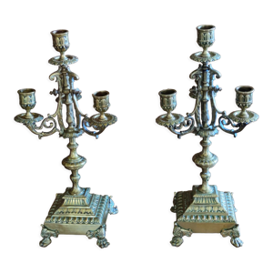 Paire de chandeliers anciens en
