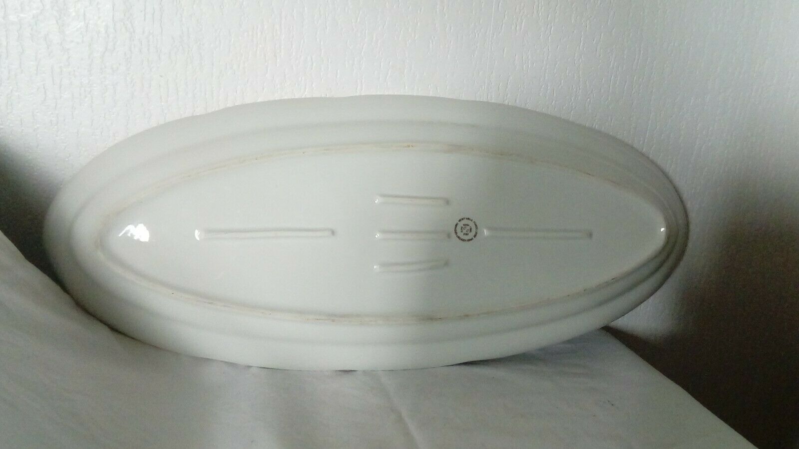 Fish dish in vierzon sturgeon porcelain