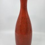 Robert Picault Vase in French Red Enamel Stoneware Vallauris Côte-d'Azur 1950