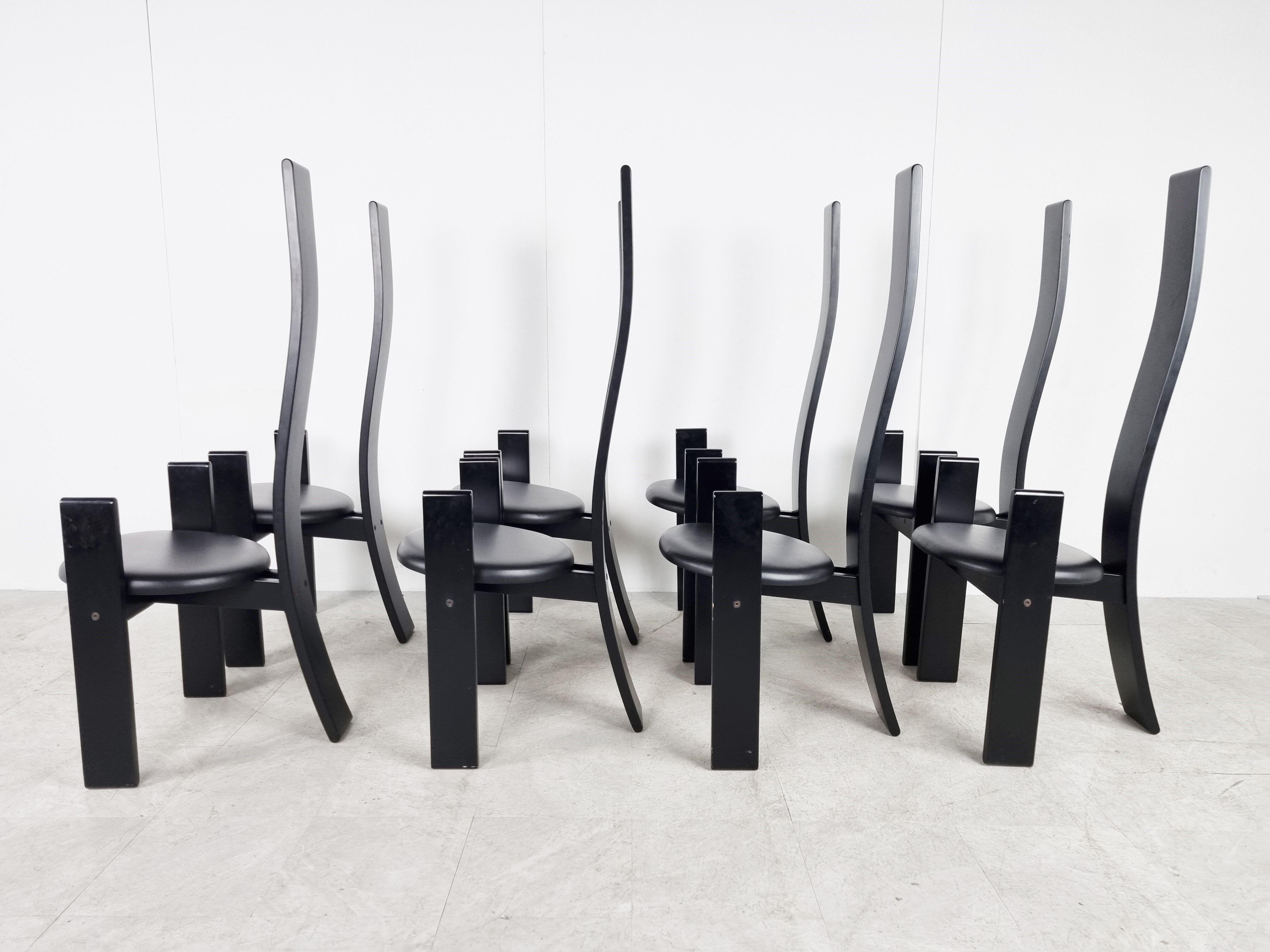 Golem chairs by Vico Magistretti, set of 8, 1970s