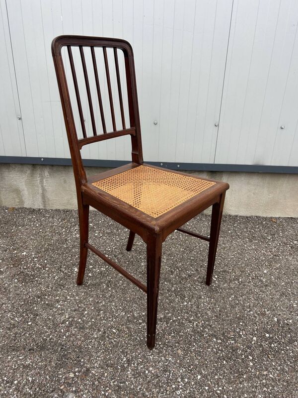 Chaise en bois et cannage, 1900