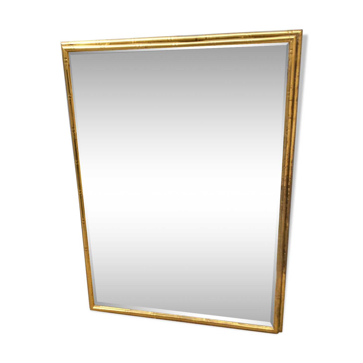 Mirror golden brass Italy 70s 91x66cm