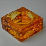 Orange ice cube ashtray by Antonio Imperatore, Murano glass, Italy, 1970