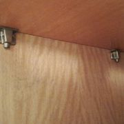Large vintage wardrobe from the 50s/60s in wood with a mirror.