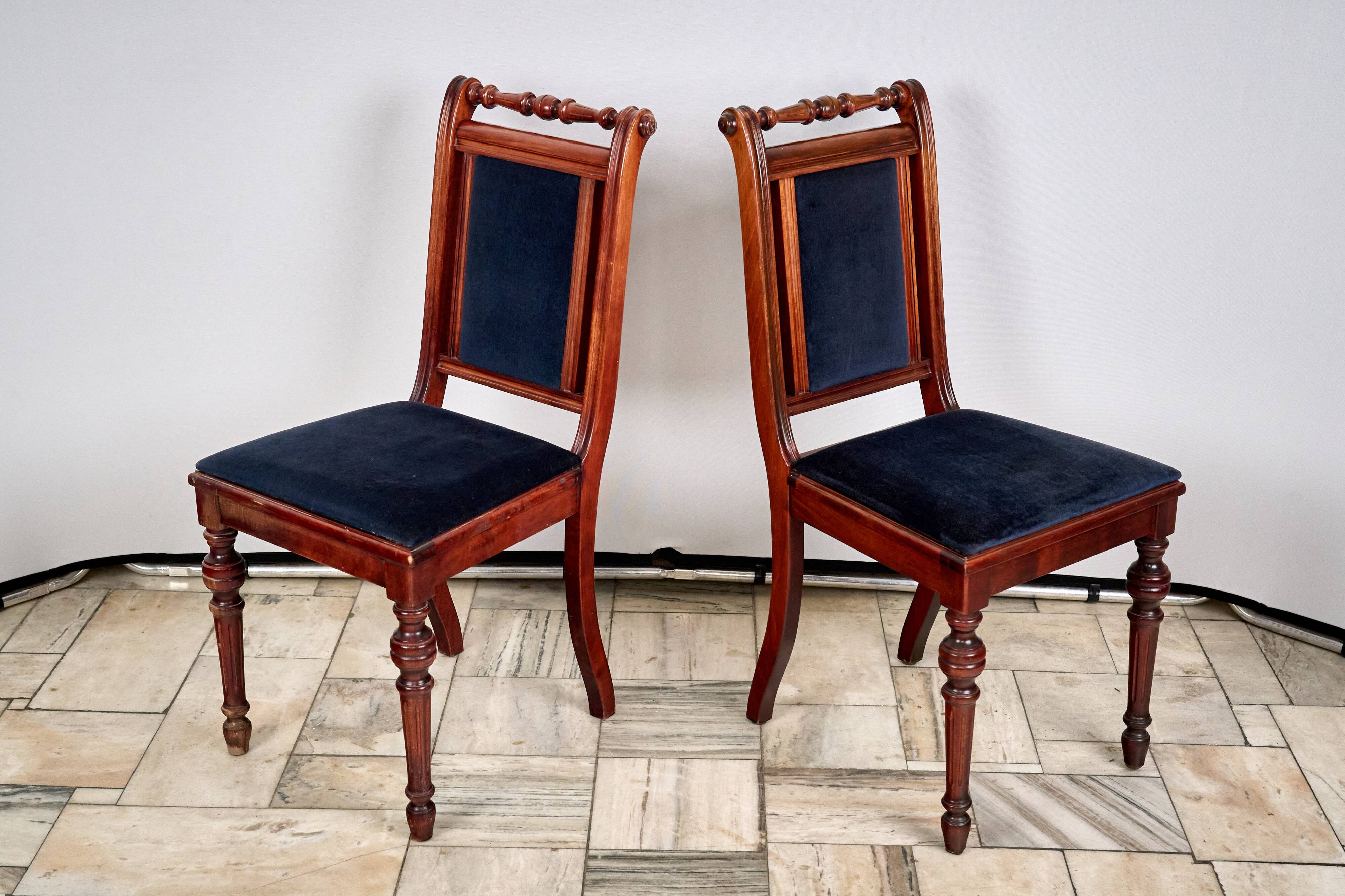 Set of 2 eclectic style chairs fameg radomsko, 1970s/80s