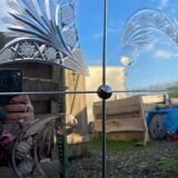 Vintage art deco cut glass bistro venetian mirror