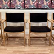SET OF 4 ARMCHAIRS STAMPED "HANS WEGNER" 1960.