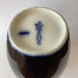 Meiping-shaped miniature vase in Saxon Meissen porcelain with blue monochrome glaze
