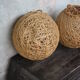 Set of 2 rattan and rope suspensions