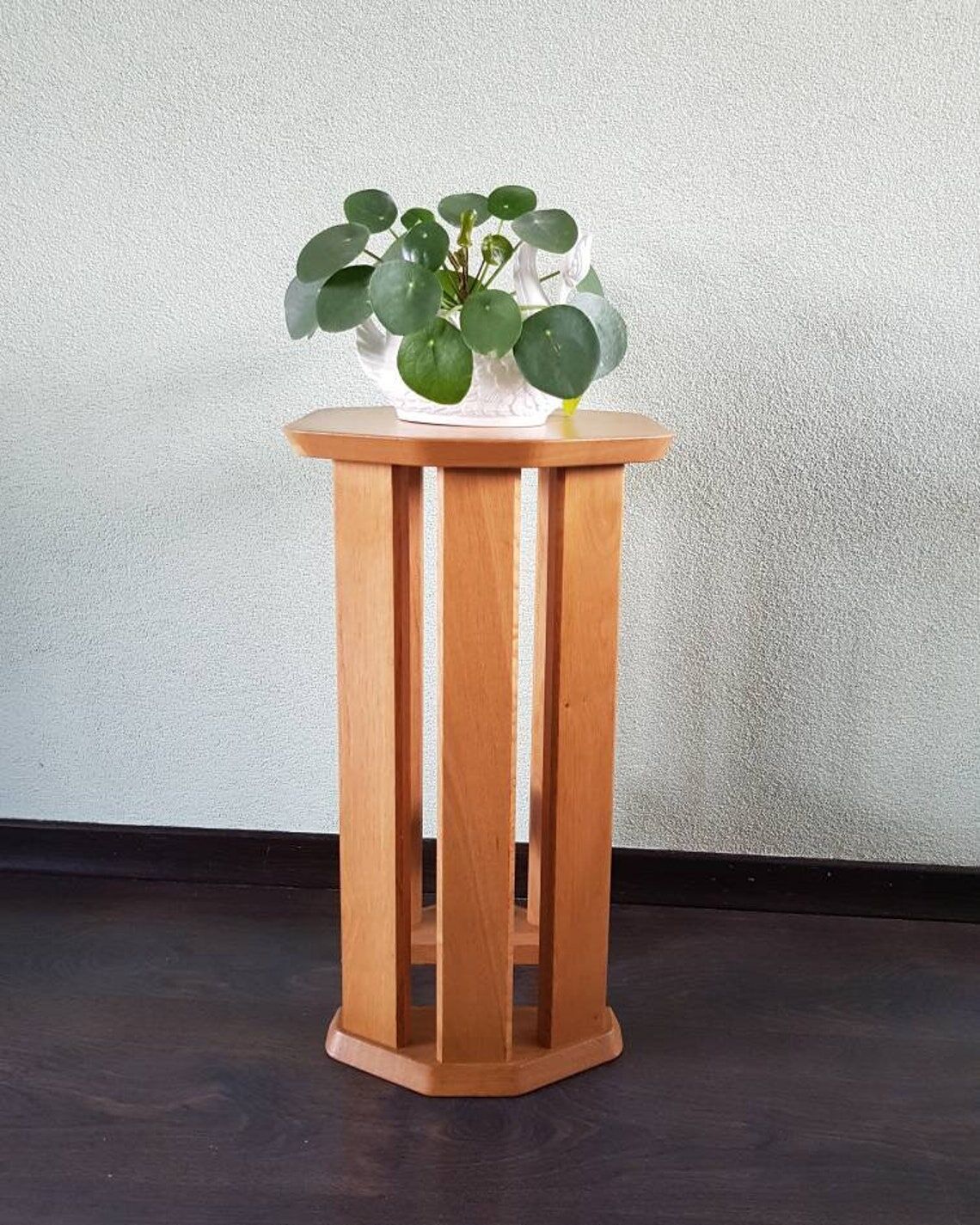 Table de bout en bois vintage années 80