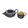 Teapot and milk jug We Two in vintage black and yellow ceramic
