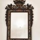 Grande Miroir Italien Sculpté, Bois Doré et Patiné, Style Baroque Rococo, A