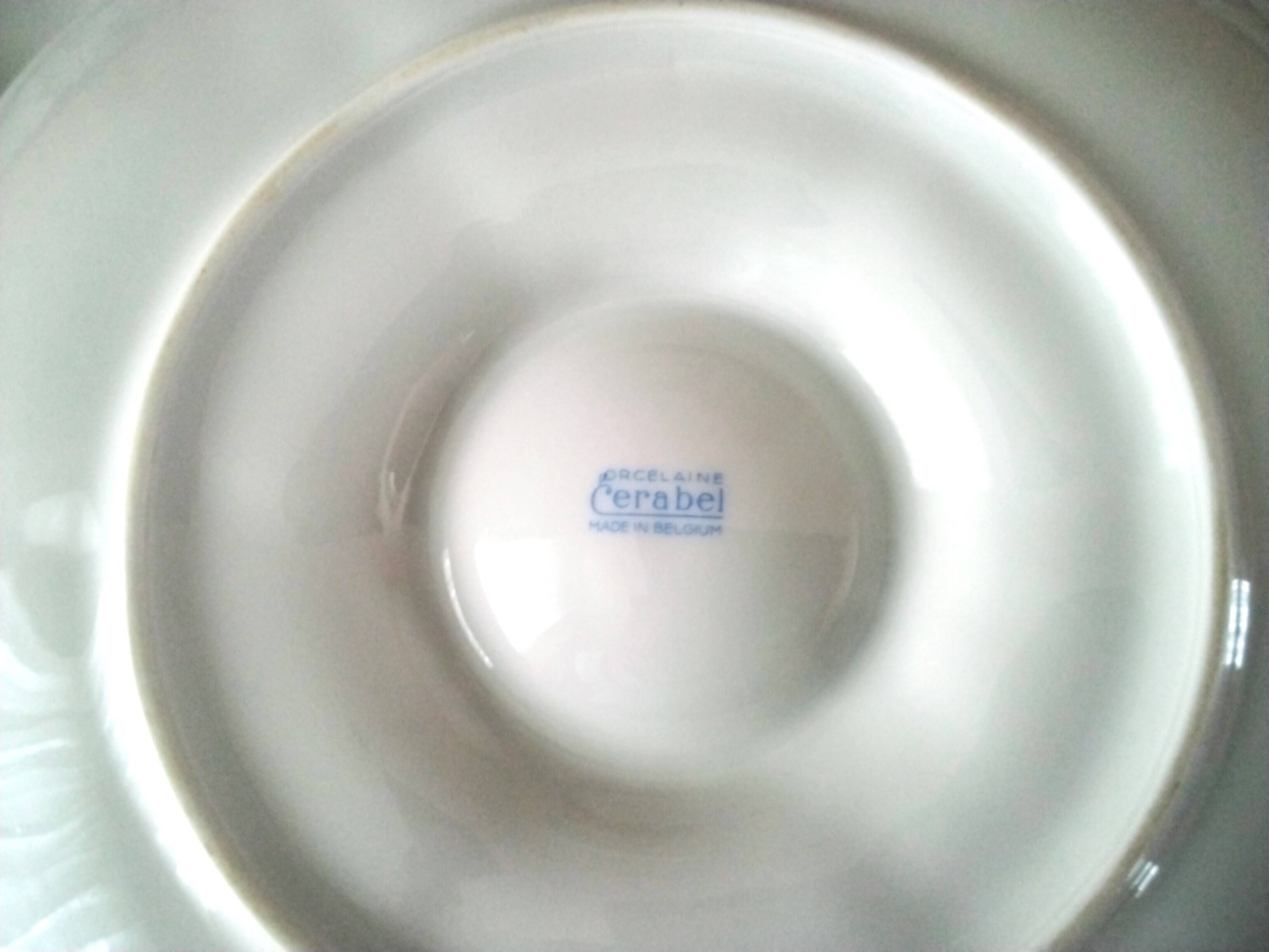 6 White porcelain oyster plates Cérabel Manufacture Belges