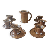 Vintage stoneware coffee service. Signed Tournay