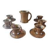 Vintage stoneware coffee service. Signed Tournay