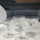 Lot of 4 Art Deco champagne coupes / Verreries de Doyen. Half crystal.