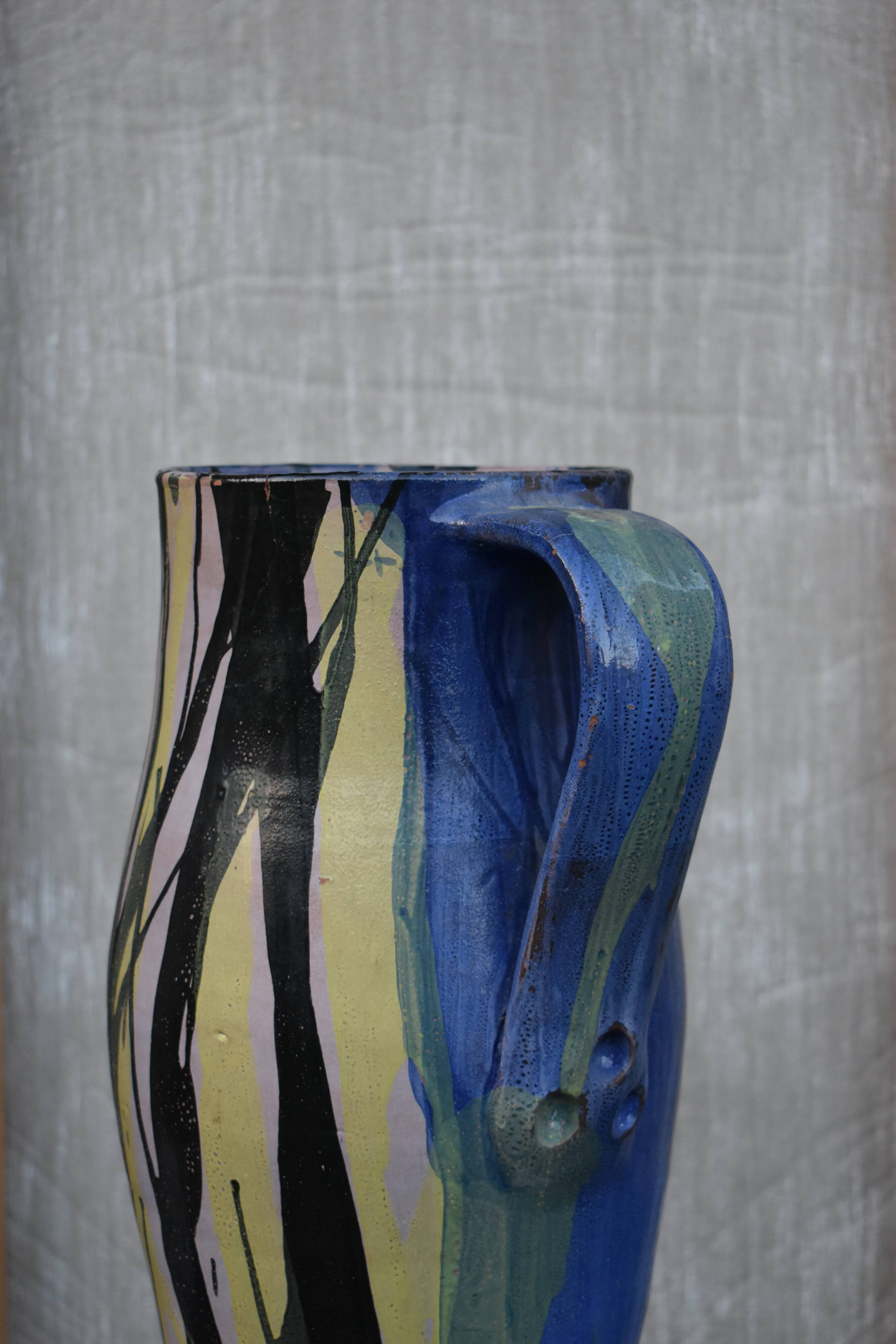Large antique glazed terracotta jar/vase from Romania