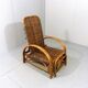 Chaise longue en rotin bicolore du milieu du siècle Années 1960
