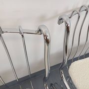 Set of 4 vintage Italian chairs by Gastone Rinaldi in chrome metal.