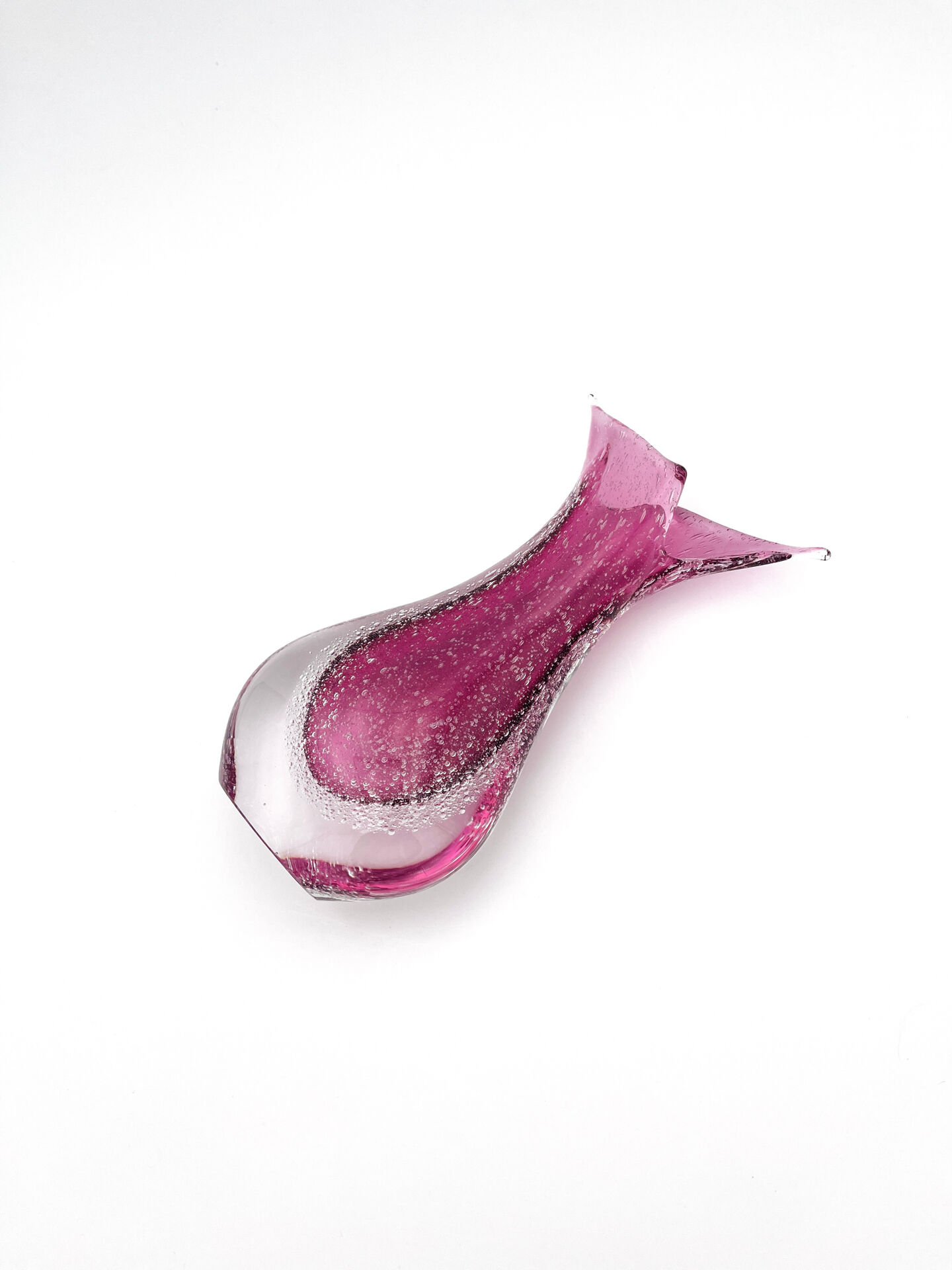 Vase signé Formia - Murano - Sommerso & Bullicante violet - 1970