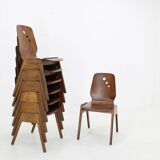 1970s Set of 7 Beech Stuckable Dining Chairs ,Germany