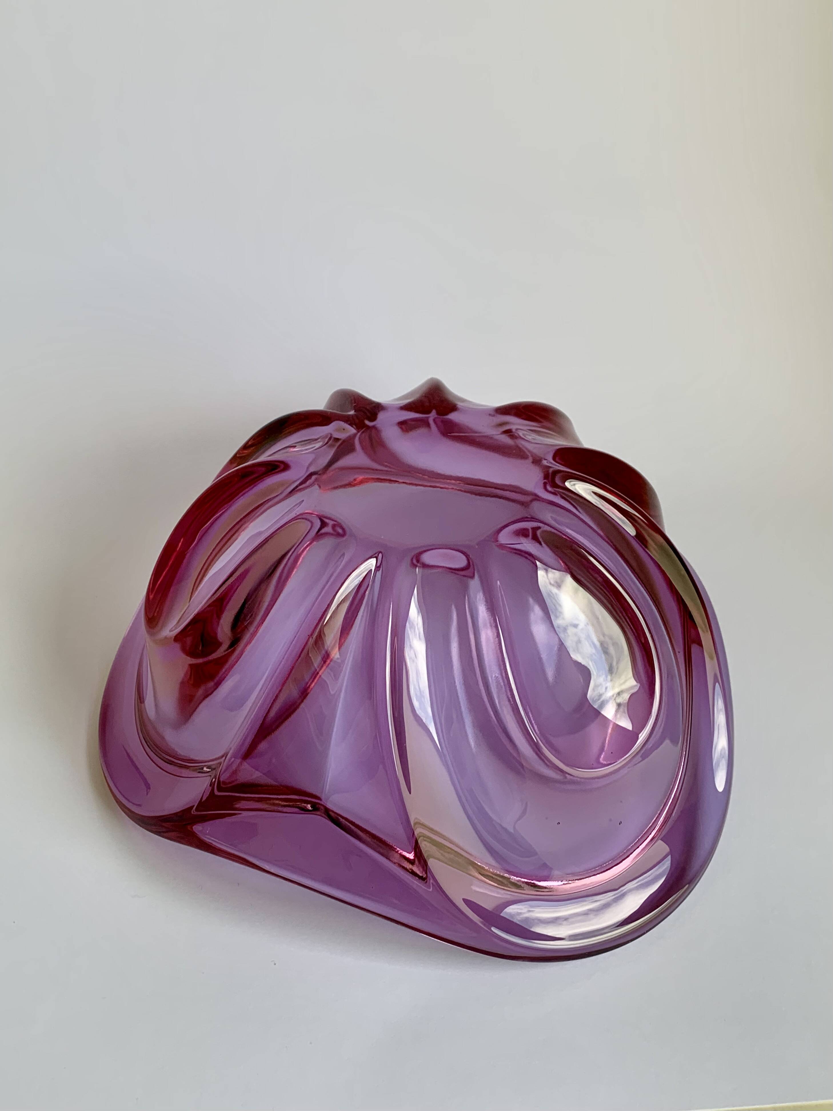 Huge Murano Glass Bowl in Purple