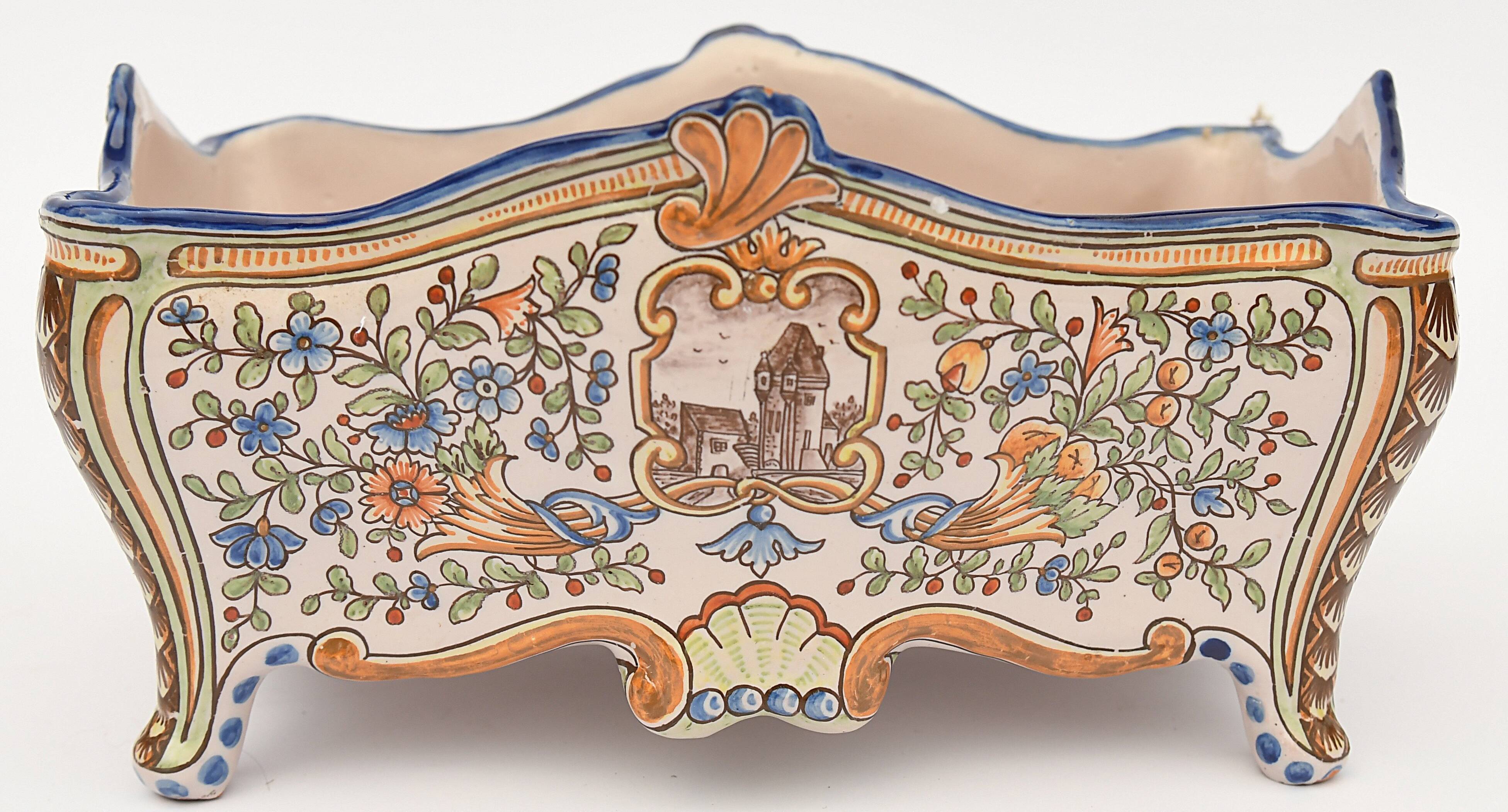 Nevers earthenware planter from the Montagnon factory