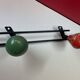 Round iron coat rack and wooden hooks 59 cm
