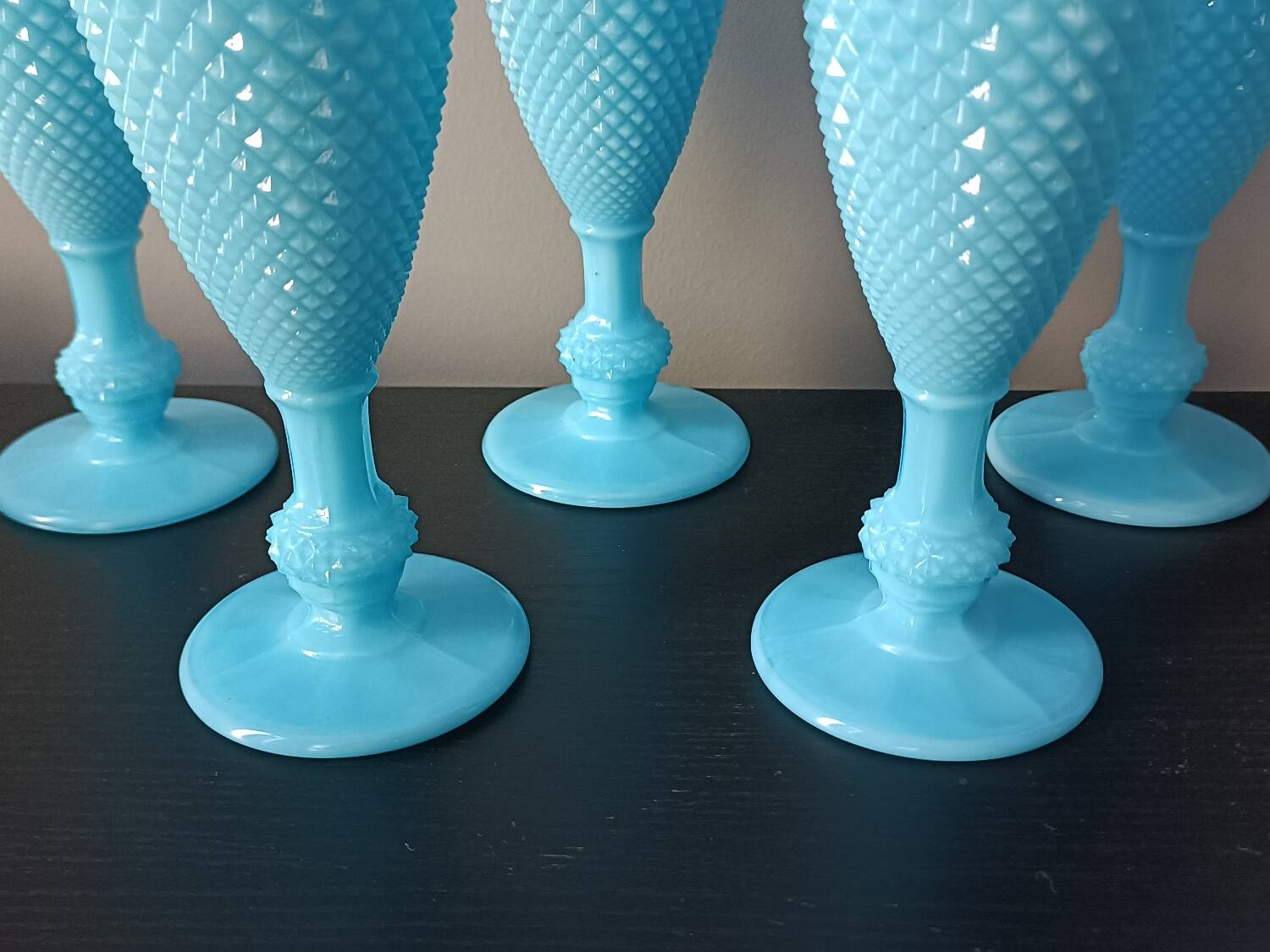 Turquoise Opaline Flutes