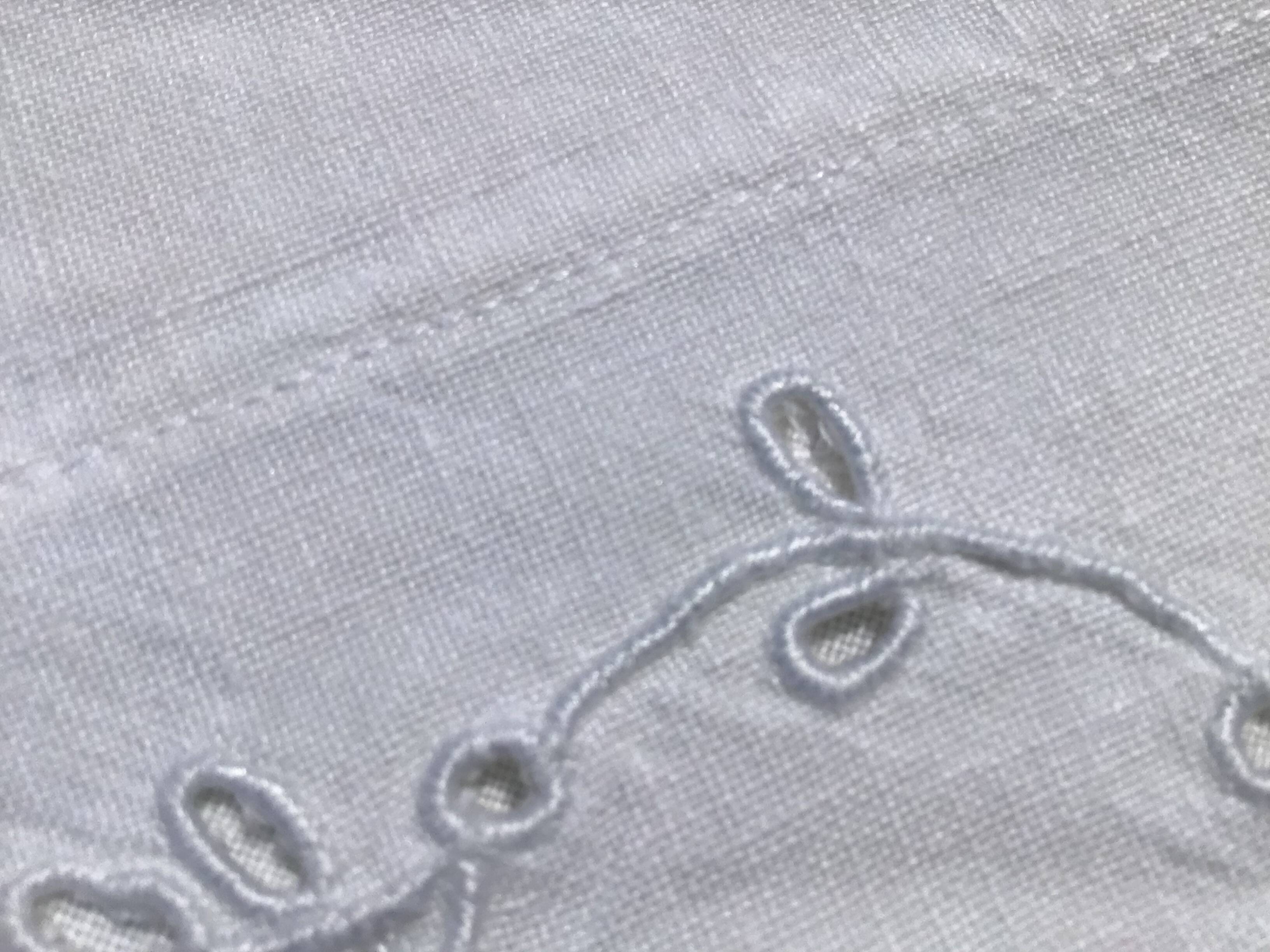 FM embroidered linen pillowcase English embroidery