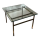 Swedish brass coffee table with a marbled glass top from the 1960s.