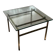 Swedish brass coffee table with a marbled glass top from the 1960s.