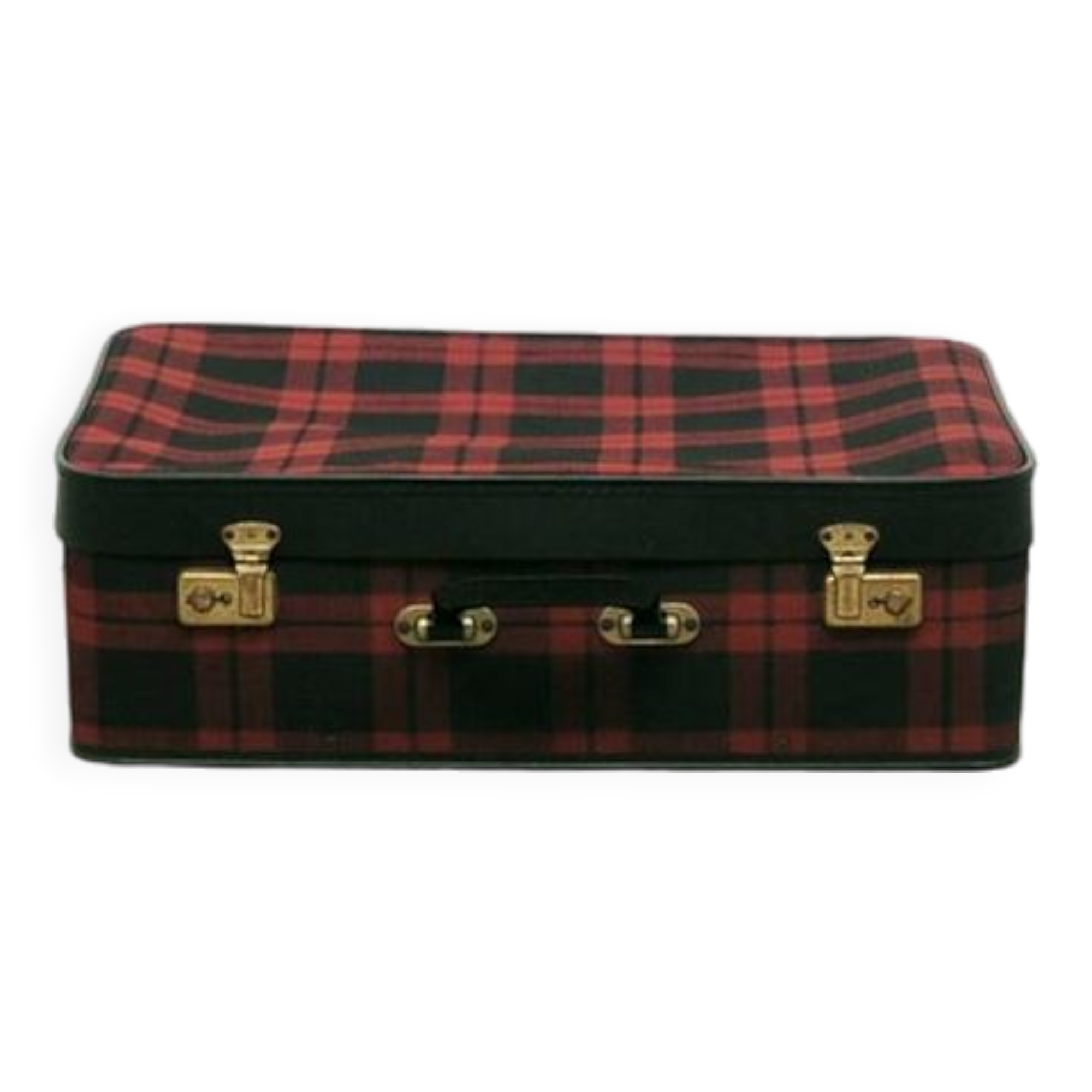 Vintage red checkered suitcase