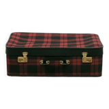 Vintage red checkered suitcase