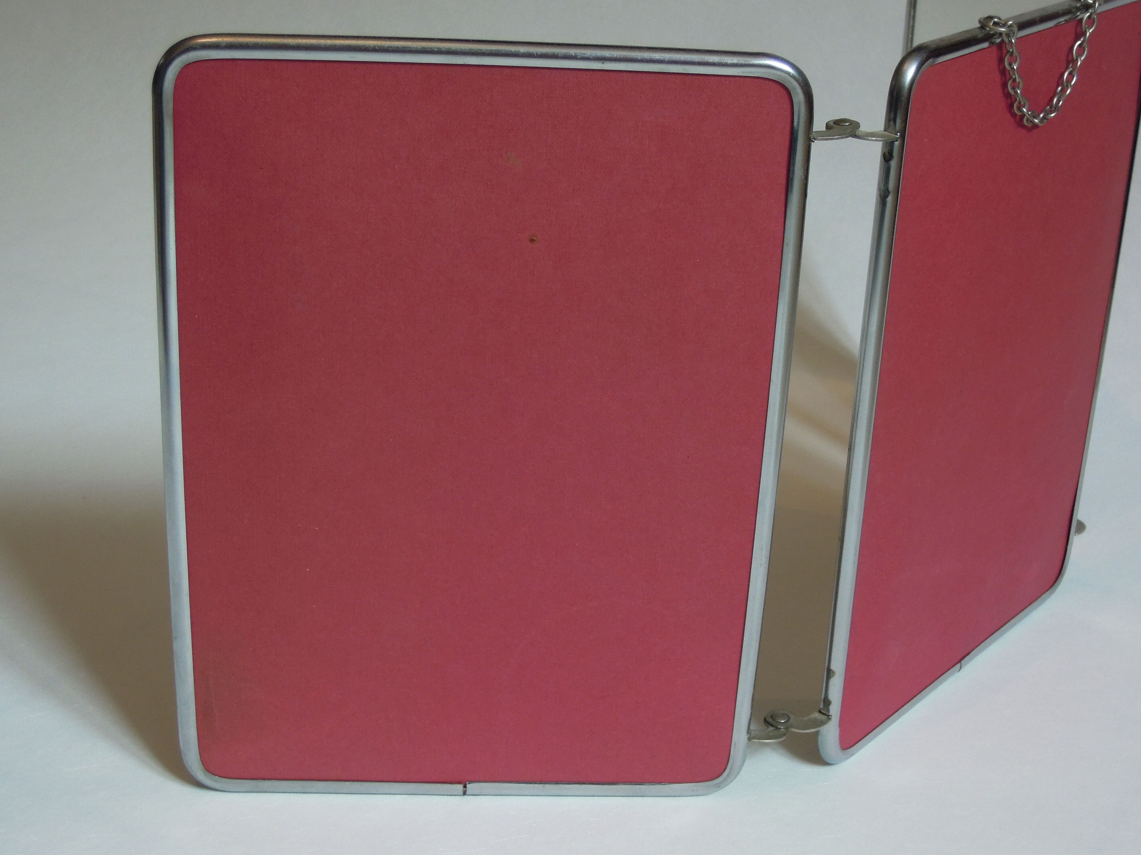 Mirror barber triptych 24 x 17 cm red back