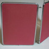 Mirror barber triptych 24 x 17 cm red back