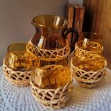 70's jug and glasses set