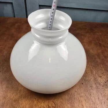 Large vintage white opal glass globe – Retro pendant lampshade