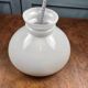 Large vintage white opal glass globe – Retro pendant lampshade