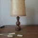 bedside lamp turned wooden base | lampshade for