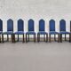 Set of 8 wooden and fabric chairs